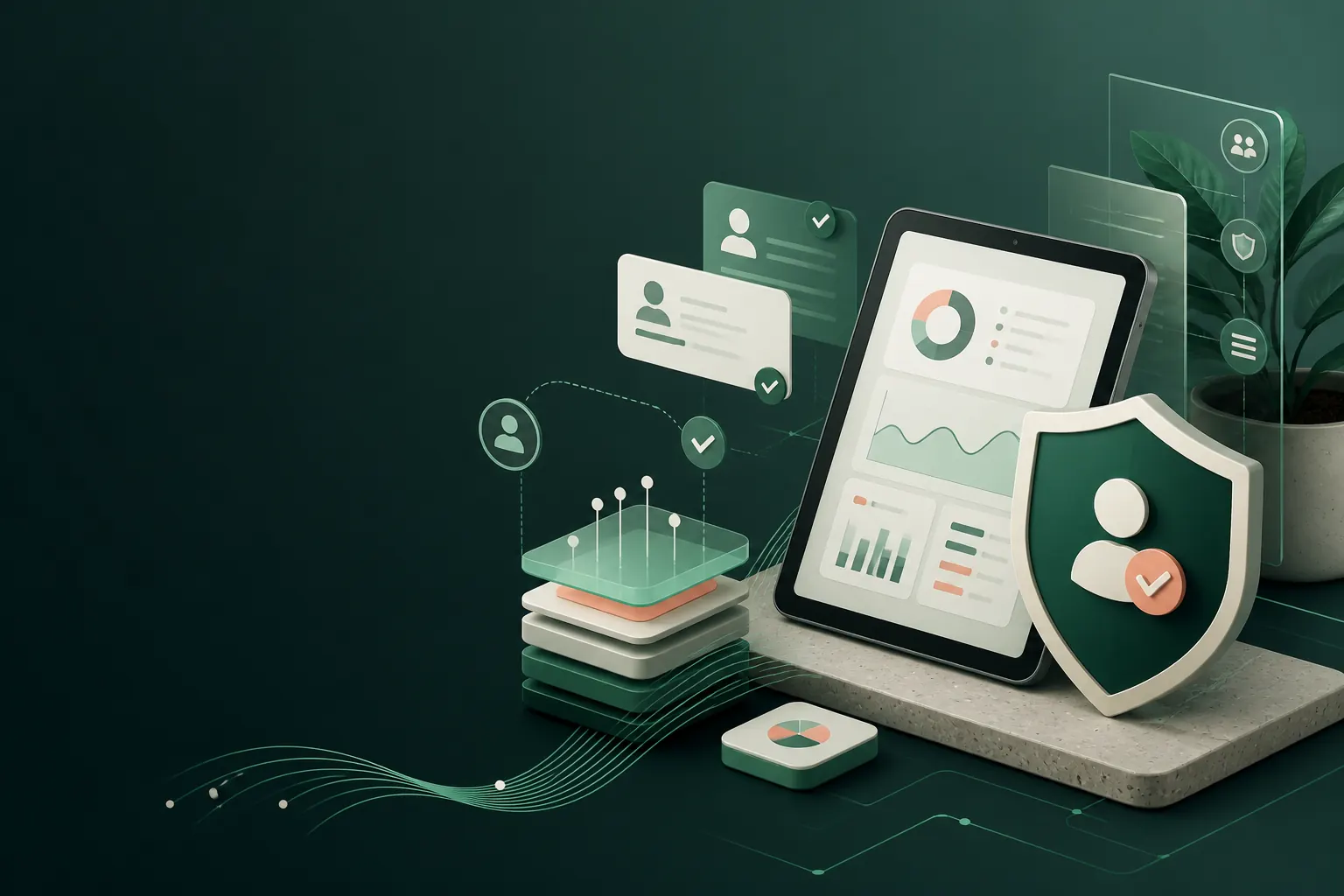 Ilustrasi perlindungan data dan privasi layanan Catatin Ilustrasi perlindungan data dan privasi layanan Catatin